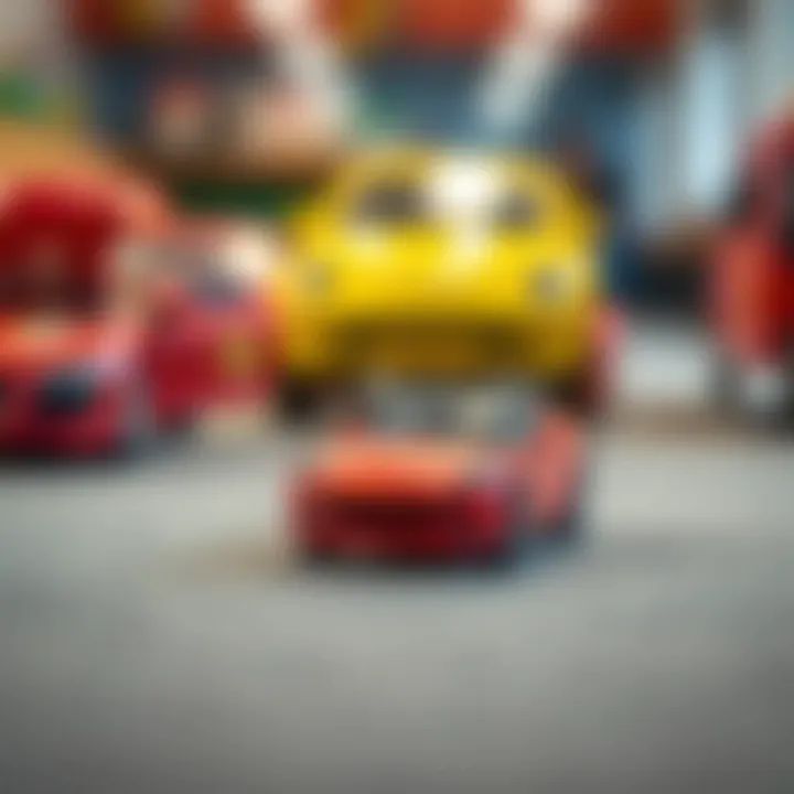 Parents selecting toy cars based on safety features