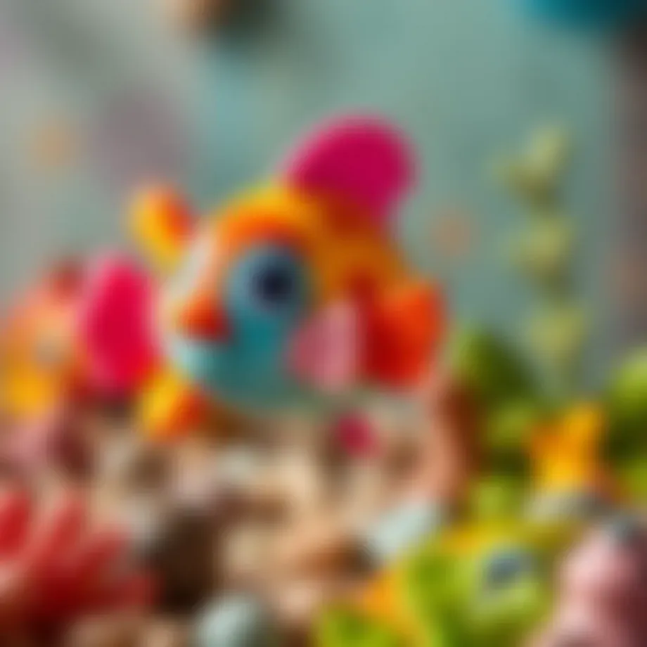 Colorful educational toy fish for children