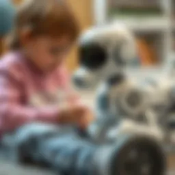 Interactive robotic dog engaging with children