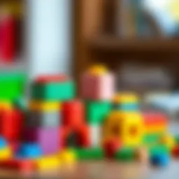 Colorful building blocks representing creativity and development