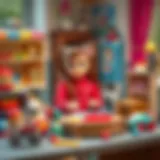 A creative play setup for 8-year-old girls with various toys