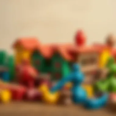 Colorful wooden pieces of Trabzon set enhancing creativity