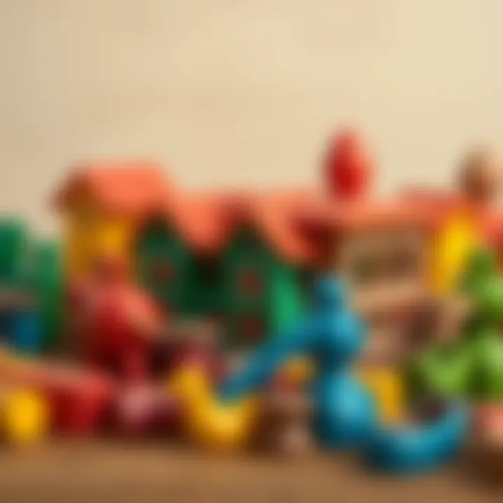 Colorful wooden pieces of Trabzon set enhancing creativity