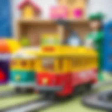 Colorful tram toy set enhancing creativity