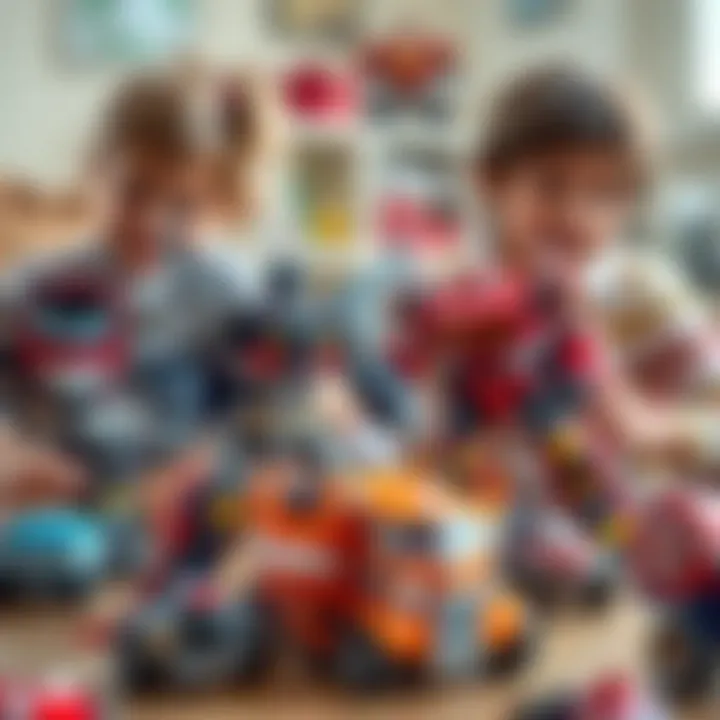 Engaging Playtime with Transformers Children playing with Transformers toys