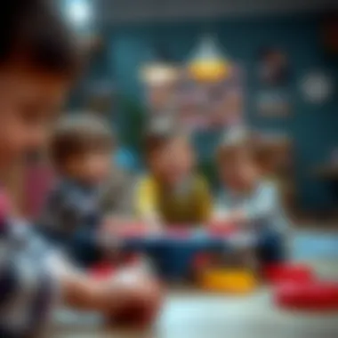 Children laughing and playing Twister together