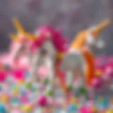 A collection of vibrant unicorn accessories showcasing creativity and imagination