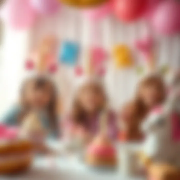 Children enjoying a unicorn-themed birthday celebration with themed costumes