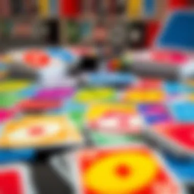 Vibrant Display of Uno Cards Colorful Uno cards spread on a table