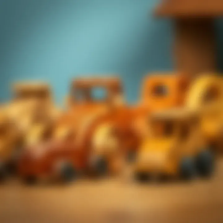 Different types of wooden cars for kids