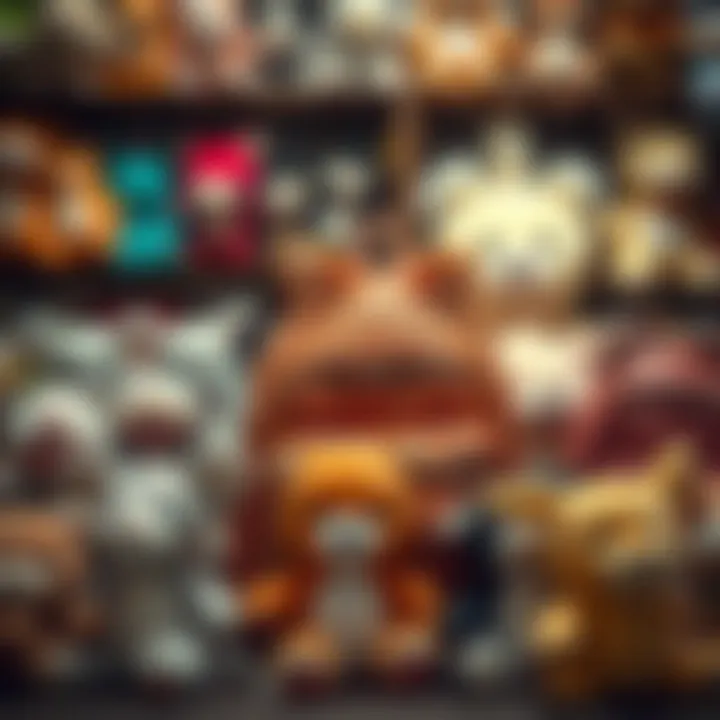 Variety of plush animal backpacks on display