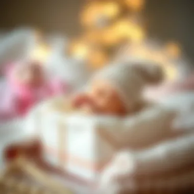 A beautifully wrapped gift for a newborn, symbolizing care and love.