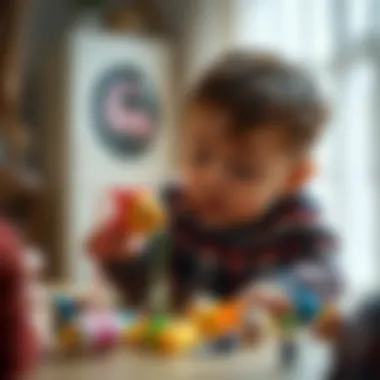 Children engaging with sticky toys, enhancing their motor skills