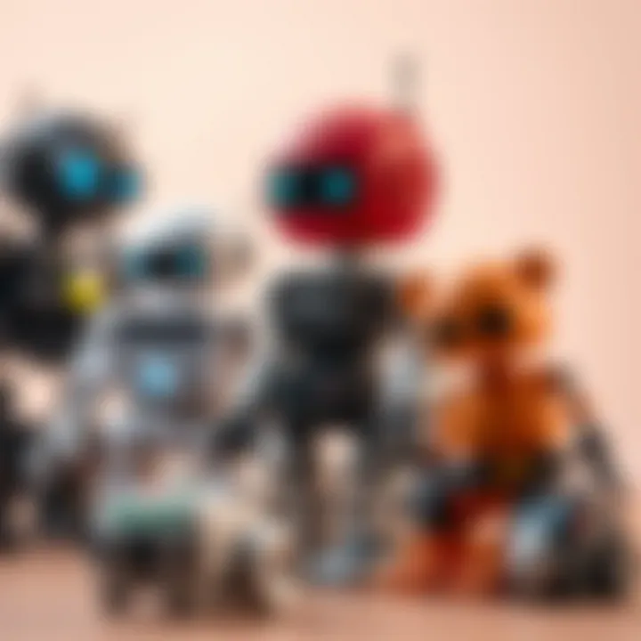 A creative naming session for toy robots