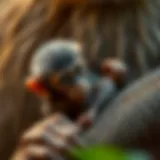 A baby monkey clinging to its mother, showcasing their bond.