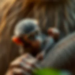 A baby monkey clinging to its mother, showcasing their bond.