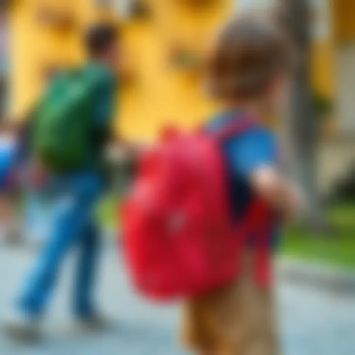 Child using Yukka backpack for school