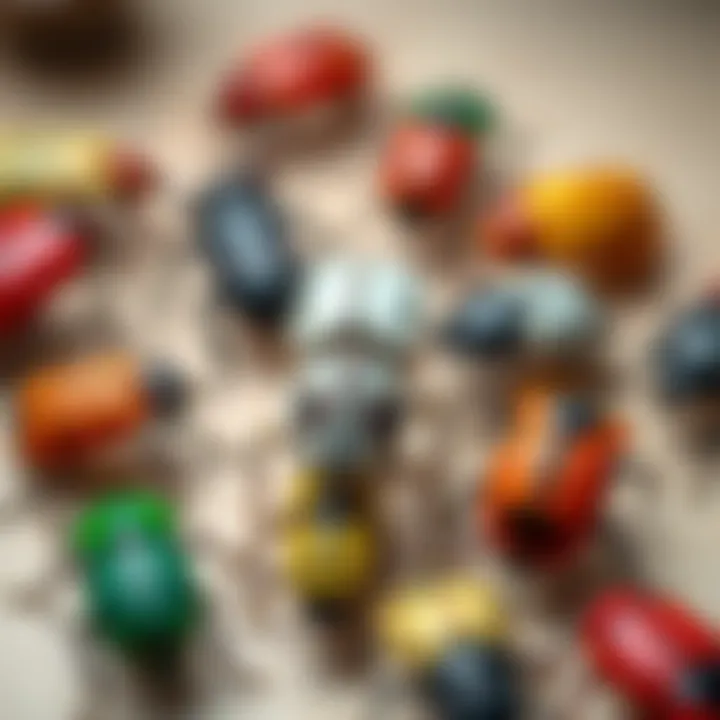 A group of click beetles showcasing their unique colors and patterns